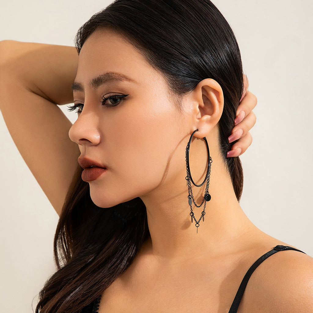 sweet-punk-style-black-pentagonal-star-earrings-gothic-dark-earrings