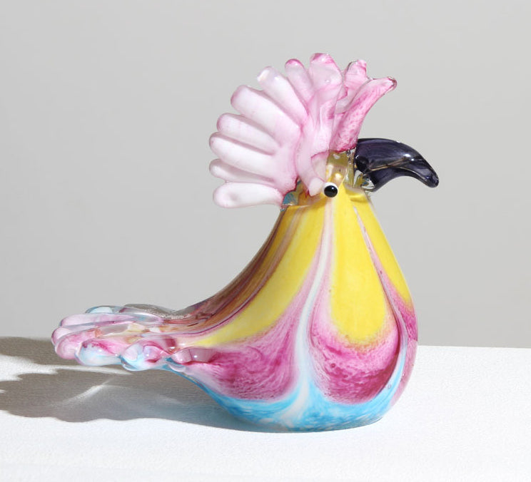 Nordic Figurine Glass Lovely birds Craft Decoration Hand Blown Art Home desktop decoration birthday gift