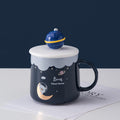 Creative Cute Ceramic Cup With Lid Cartoon Planet Water Cup Milk Coffee Cup Advertising Gift Souvenir Mug