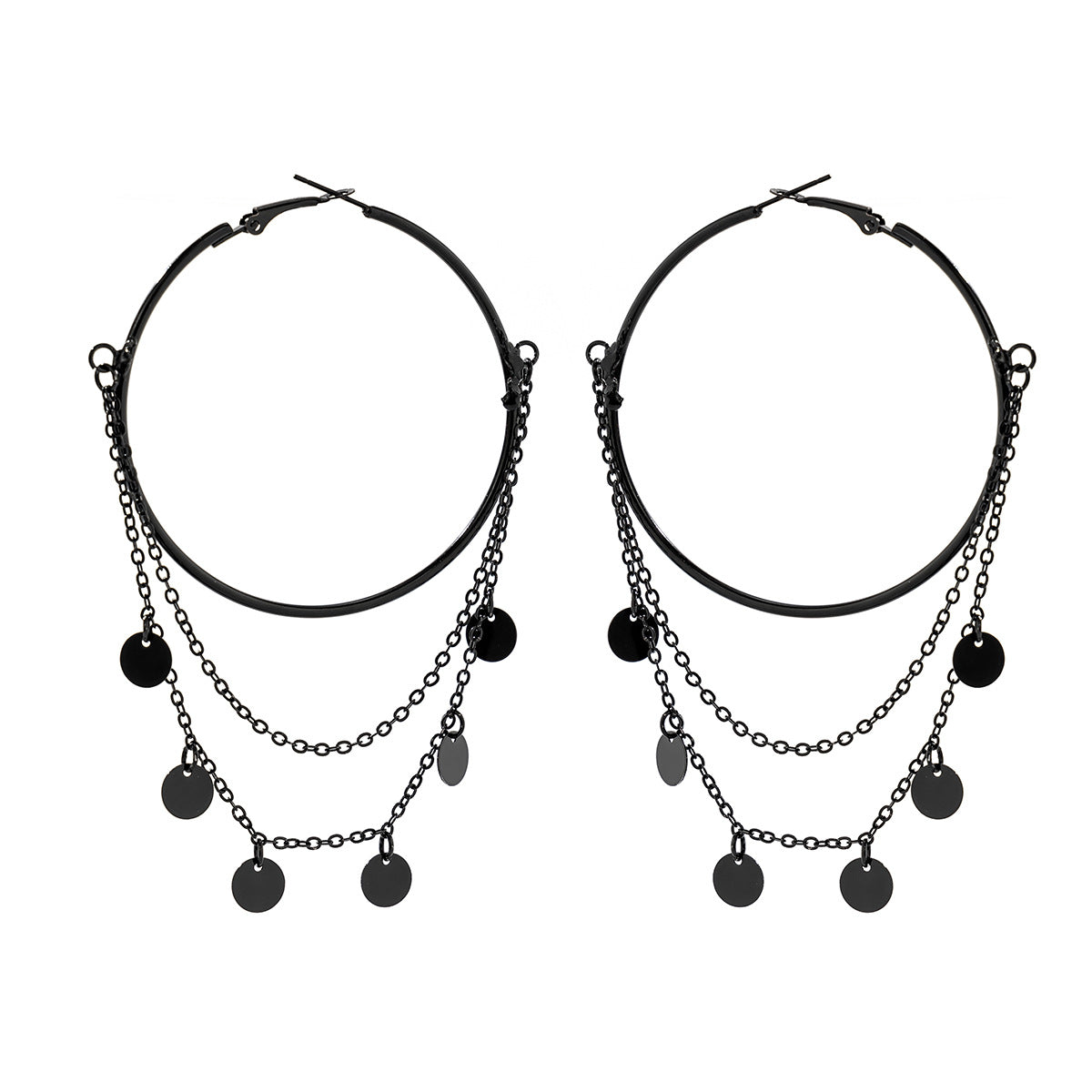 sweet-punk-style-black-pentagonal-star-earrings-gothic-dark-earrings