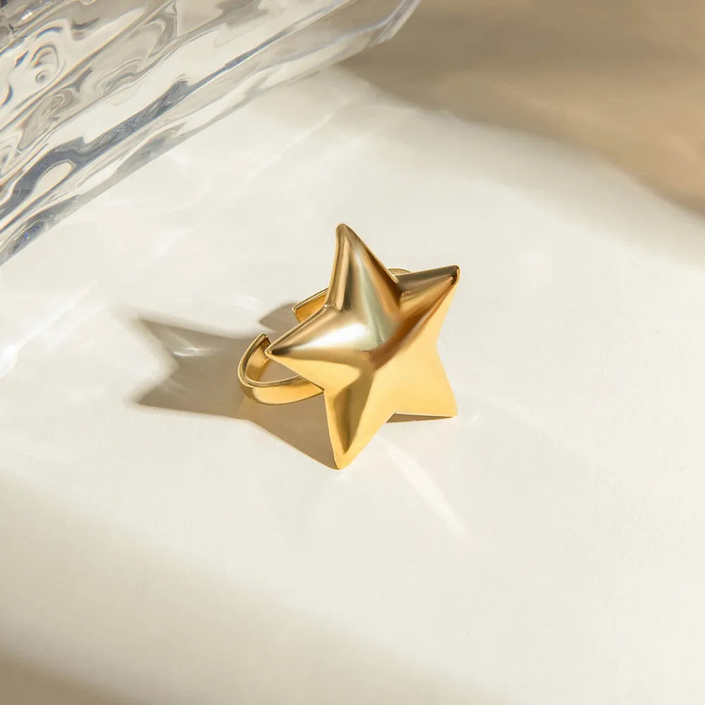 Gold Star Ring – Adjustable Celestial Jewellery Gift for Her