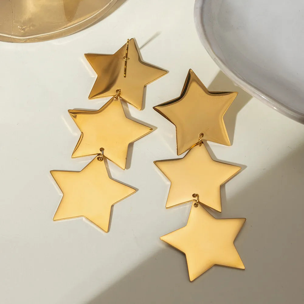Gold Star Stud Earrings – Celestial Jewellery Gift for Her
