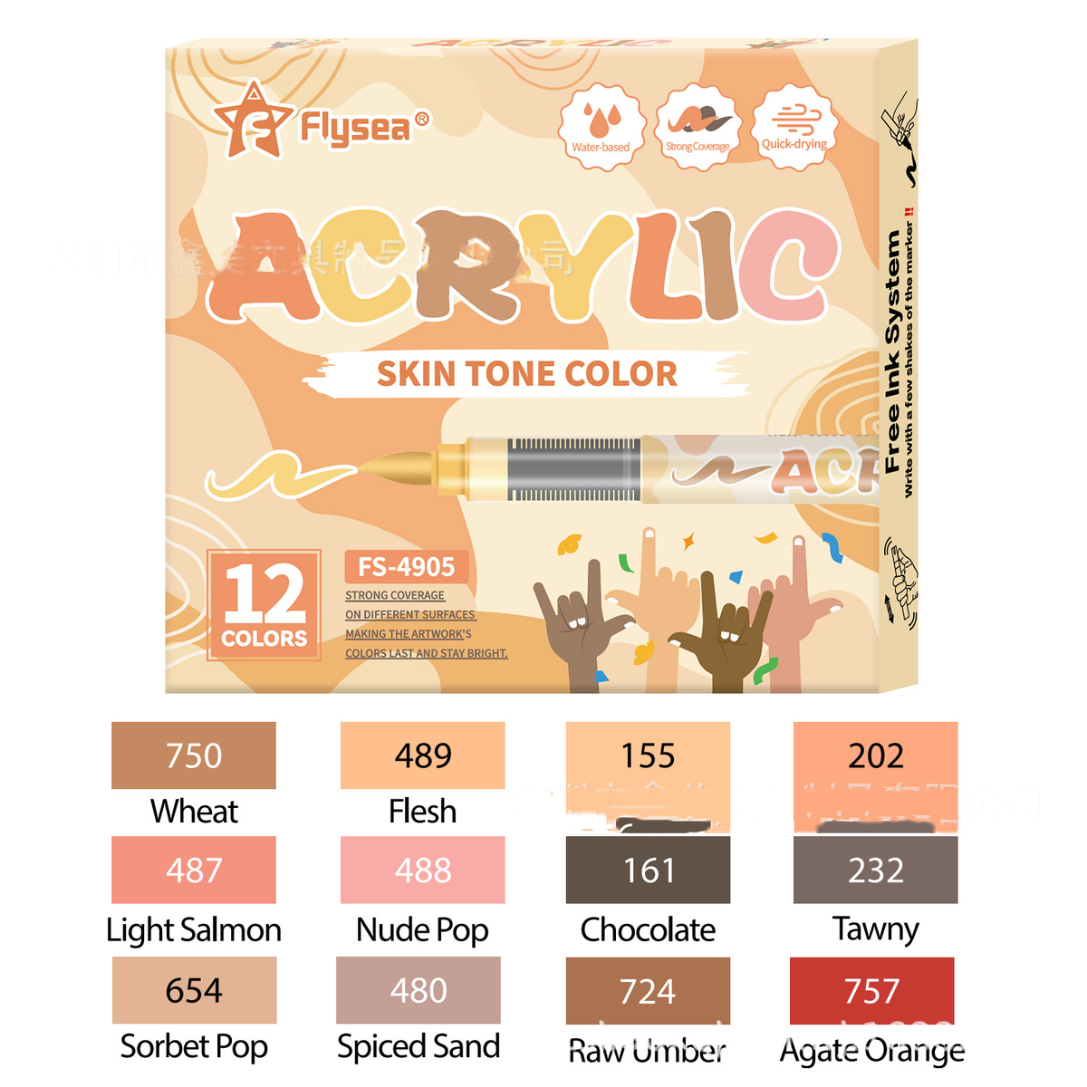 liquid-acrylic-marker-pen-soft-tip-skin-tone-amp-pastel-colors-layerable-for-student-art-cartoon-drawing-and-painting