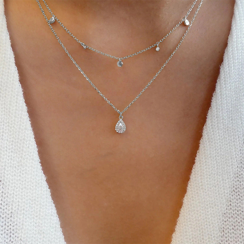 Fashionable and simple adjustable star pendant retro necklace clavicle chain for women