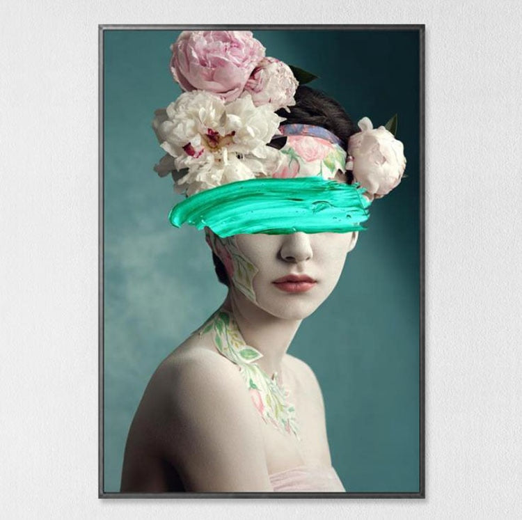 modern-floral-feather-woman-abstract-fashion-style-canvas-painting-art-print-poster-picture-frame-wall-living-room-home-decor