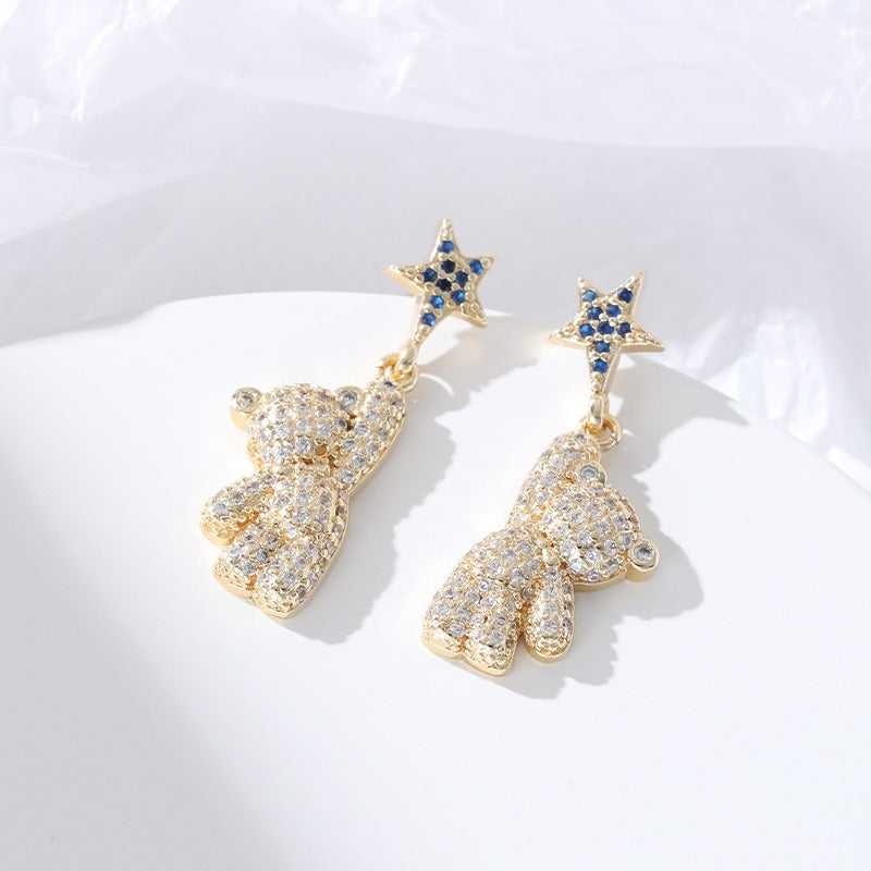 Star & Bear Zirconia Earrings