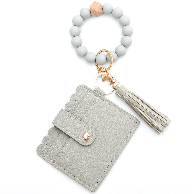 colorful-silicone-bead-bracelet-card-holder-pu-tassel-womens-wallet-keychain-silicone-beaded-bracelet