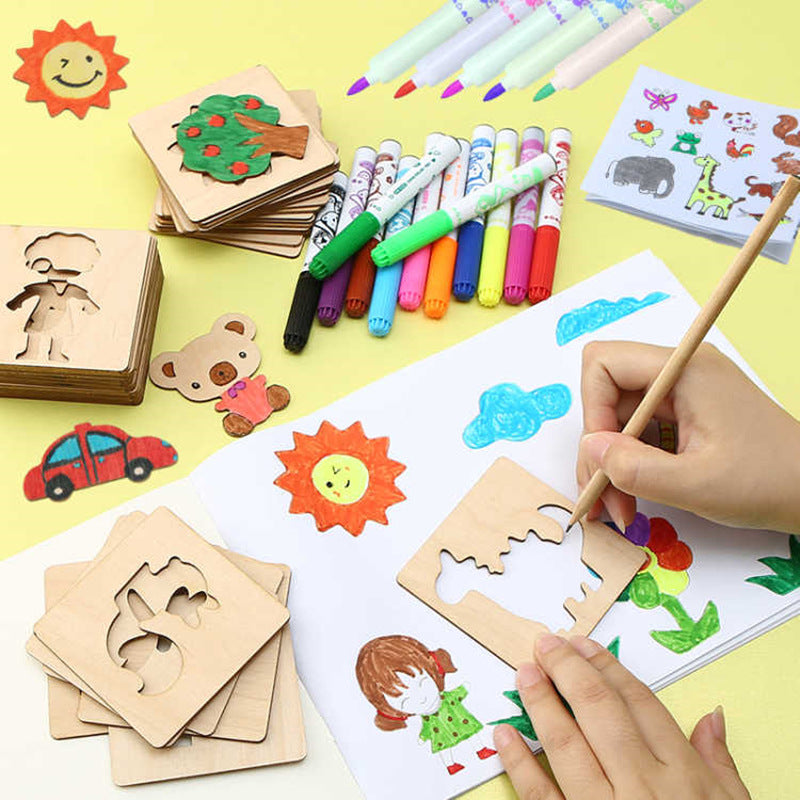childrens-wooden-drawing-template-set-for-kindergarten-and-primary-school-students-hollow-graffiti-toy-for-boys-and-girls-painting-tool-kit