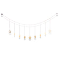 Crescent Moon Wall Decoration Wood Chip Moon Ornament Lunar Eclipse Home Decoration Wall Hanging Chain