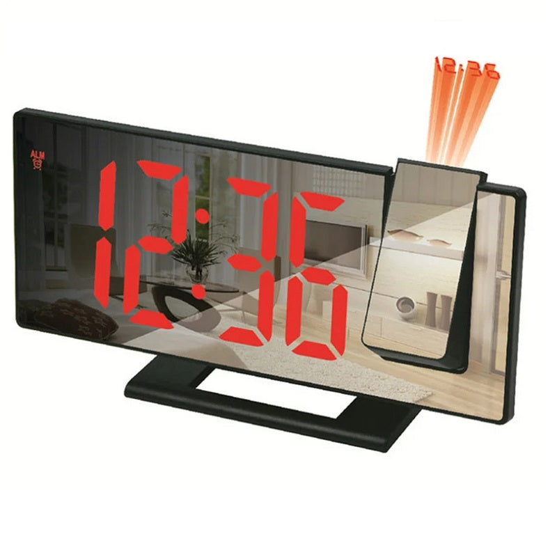 LED Digital Alarm Clock Projection Clock Projector Ceiling Clock with Time Temperature Display Backlight Snooze Clock for Home