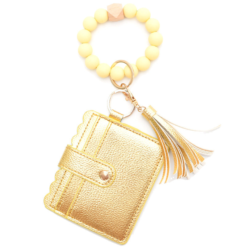 colorful-silicone-bead-bracelet-card-holder-pu-tassel-womens-wallet-keychain-silicone-beaded-bracelet