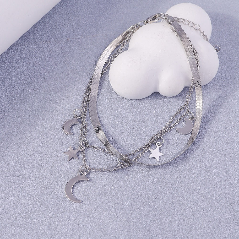Moon Star Multilayer Feet Chain