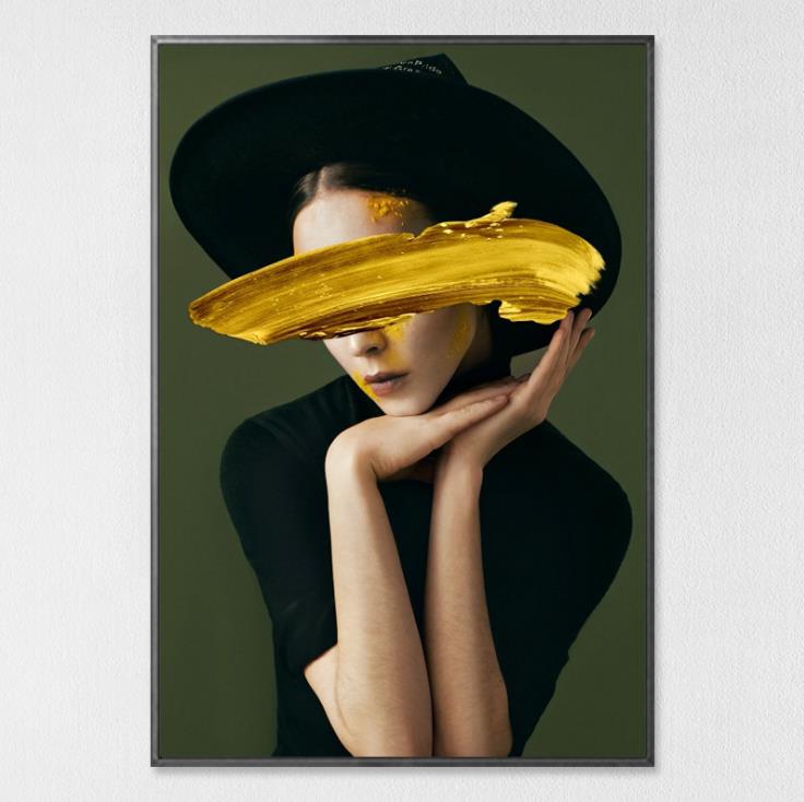 modern-floral-feather-woman-abstract-fashion-style-canvas-painting-art-print-poster-picture-frame-wall-living-room-home-decor