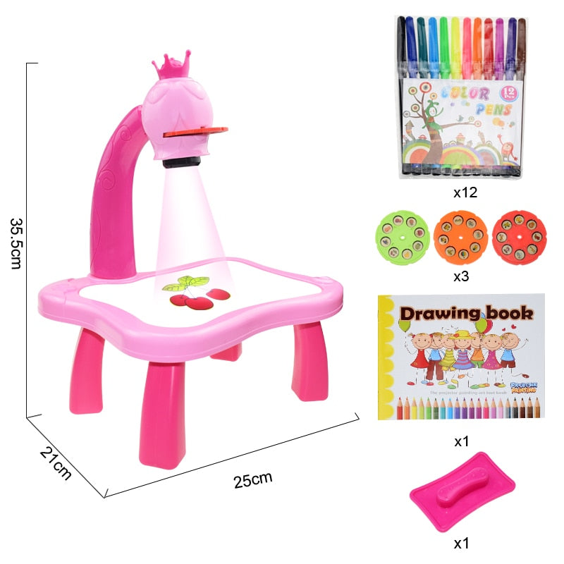 children-led-projector-art-drawing-table-toys-kids-painting-board-desk-arts-crafts-educational-learning-paint-tools-toy-for-girl