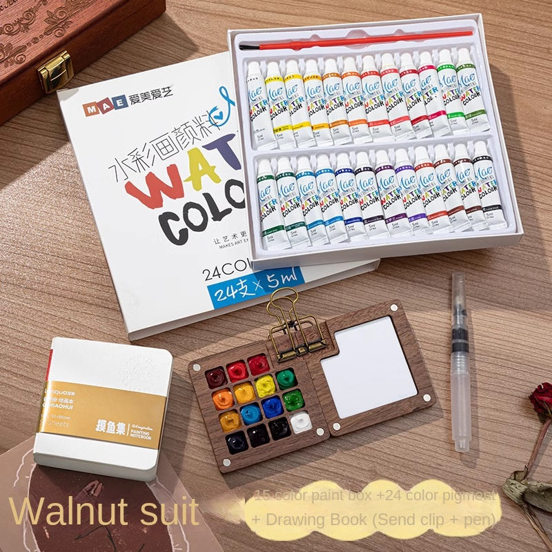 Mini Watercolor Paint Set with Small Drawing Book for Kids and Primary School Students, Portable Sketchbook and Art Kit