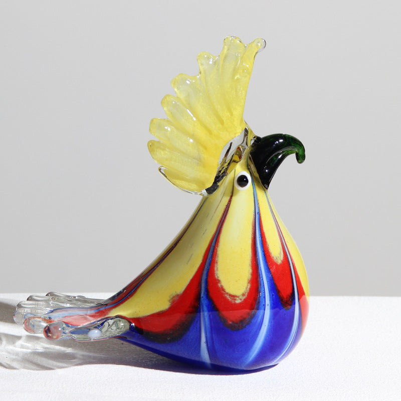 Nordic Figurine Glass Lovely birds Craft Decoration Hand Blown Art Home desktop decoration birthday gift