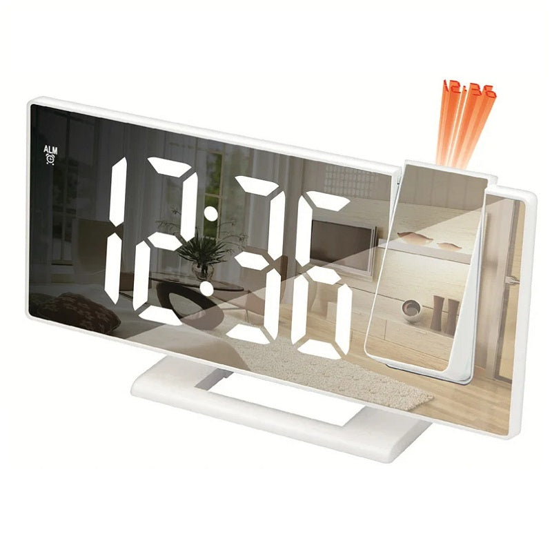 LED Digital Alarm Clock Projection Clock Projector Ceiling Clock with Time Temperature Display Backlight Snooze Clock for Home
