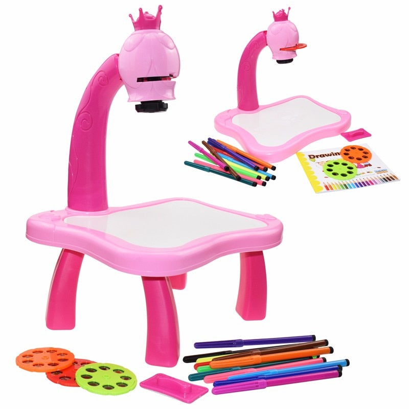 children-led-projector-art-drawing-table-toys-kids-painting-board-desk-arts-crafts-educational-learning-paint-tools-toy-for-girl