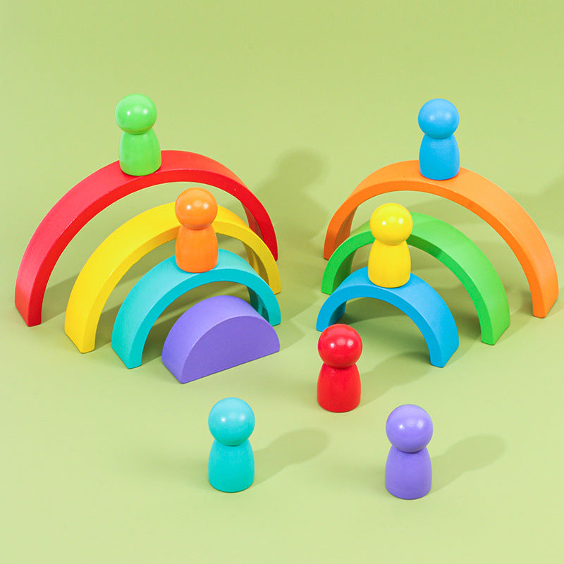 seven-rainbow-building-blocks-small-people-combination-childrens-puzzle-cognition-stacking-music-wooden-christmas-toy-gift