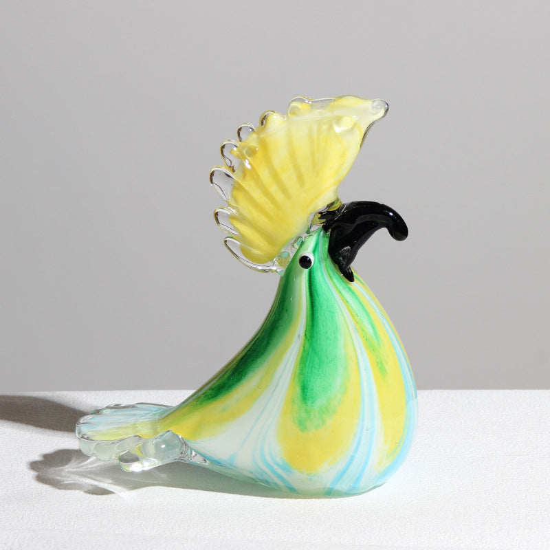 Nordic Figurine Glass Lovely birds Craft Decoration Hand Blown Art Home desktop decoration birthday gift