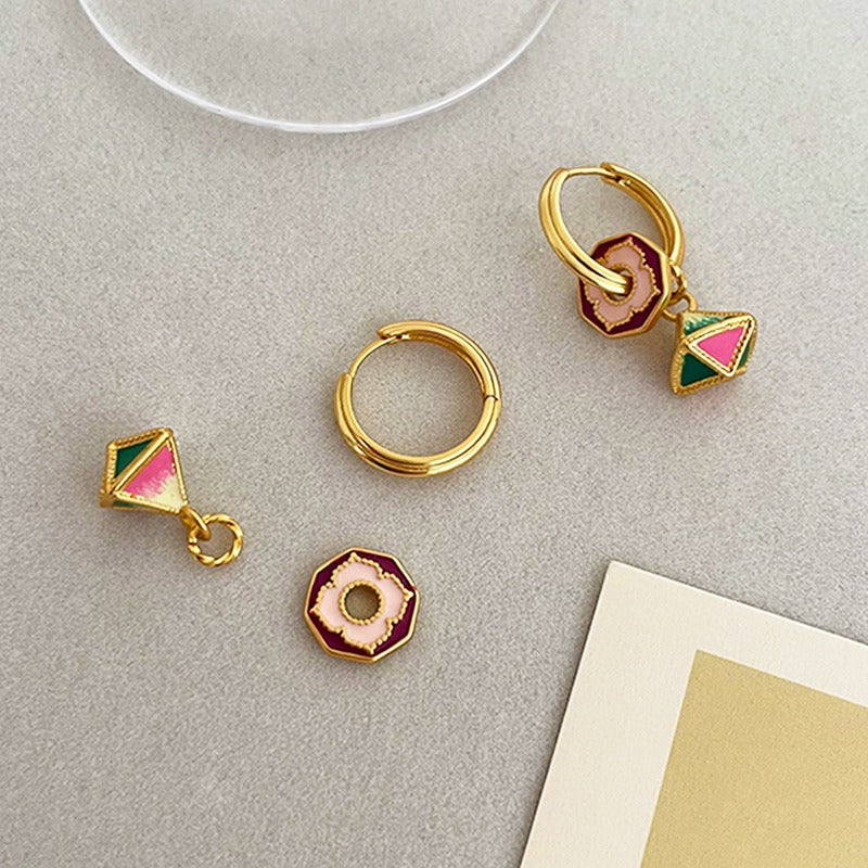 new-chinese-style-niche-retro-one-multi-wearing-enamel-drop-oil-oil-painting-earrings-light-luxury-high-end-temperament-ear-buckle-earrings