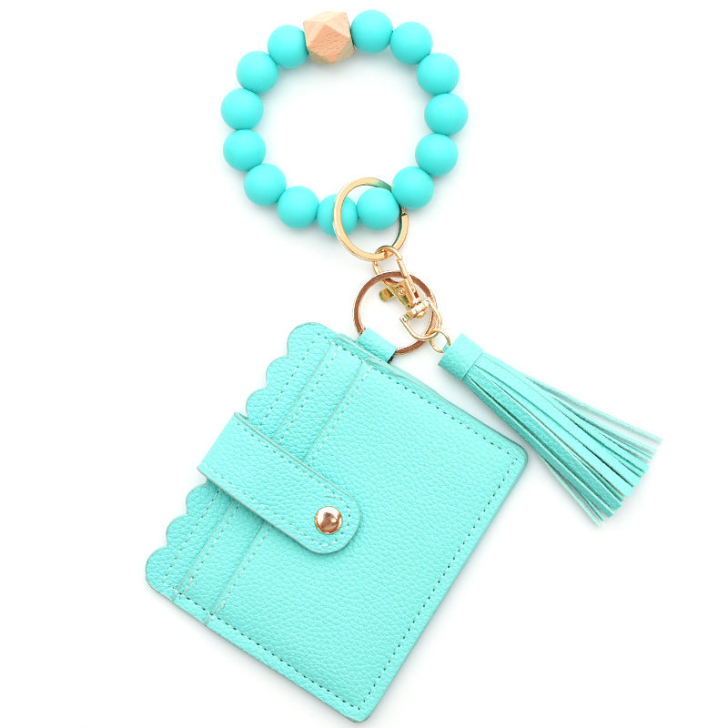 colorful-silicone-bead-bracelet-card-holder-pu-tassel-womens-wallet-keychain-silicone-beaded-bracelet