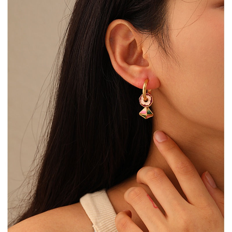 new-chinese-style-niche-retro-one-multi-wearing-enamel-drop-oil-oil-painting-earrings-light-luxury-high-end-temperament-ear-buckle-earrings