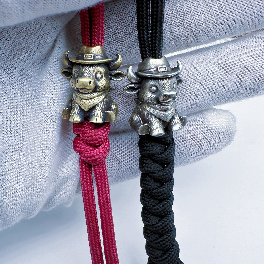 brass-cow-head-paracord-bead-set-western-calf-cutter-lanyard-pendants-for-knife-edc-diy-bracelets
