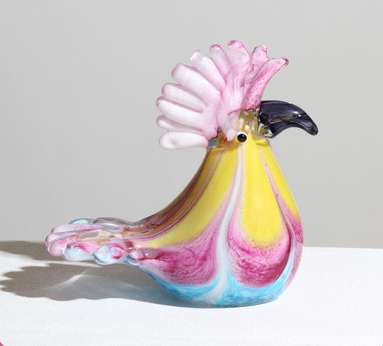 Nordic Figurine Glass Lovely birds Craft Decoration Hand Blown Art Home desktop decoration birthday gift