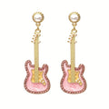 alloy-drip-oil-set-diamond-guitar-earrings-colored-glazed-pearl-earrings