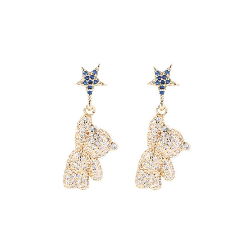 Star & Bear Zirconia Earrings