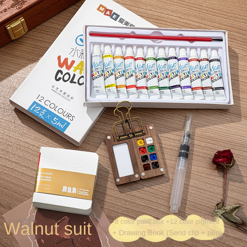 Mini Watercolor Paint Set with Small Drawing Book for Kids and Primary School Students, Portable Sketchbook and Art Kit