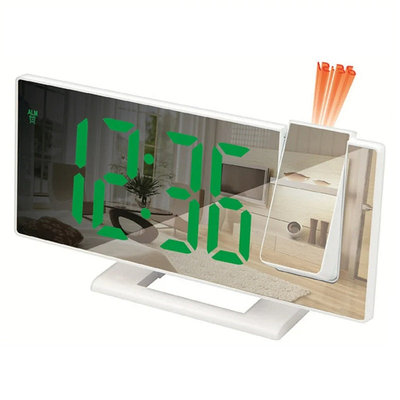 LED Digital Alarm Clock Projection Clock Projector Ceiling Clock with Time Temperature Display Backlight Snooze Clock for Home