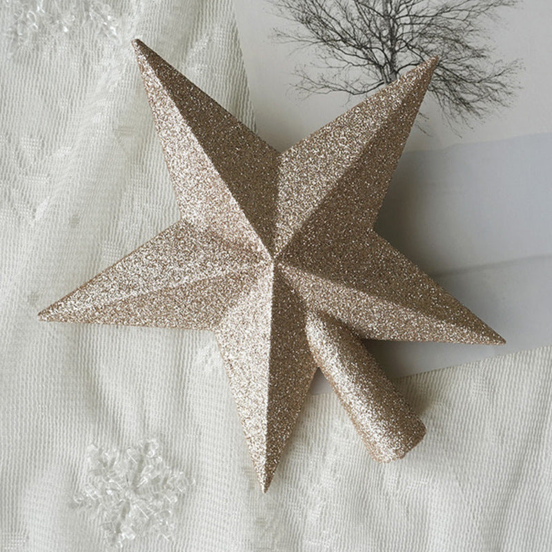 christmas-tree-top-star-decoration-ornament-gold-silver-red-pink-3d-five-pointed-star