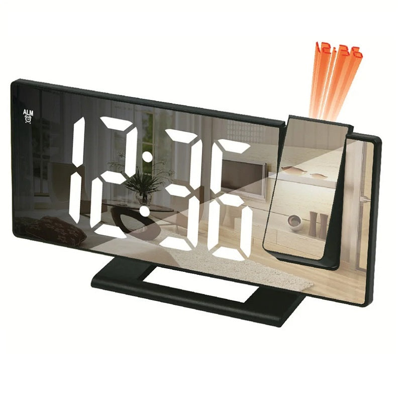 LED Digital Alarm Clock Projection Clock Projector Ceiling Clock with Time Temperature Display Backlight Snooze Clock for Home