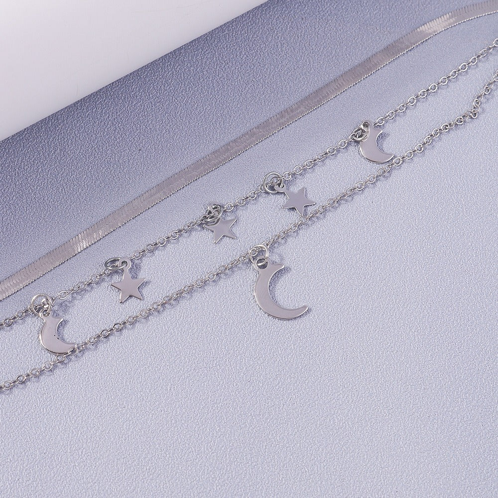 Moon Star Multilayer Feet Chain