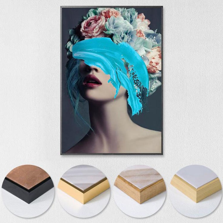 modern-floral-feather-woman-abstract-fashion-style-canvas-painting-art-print-poster-picture-frame-wall-living-room-home-decor