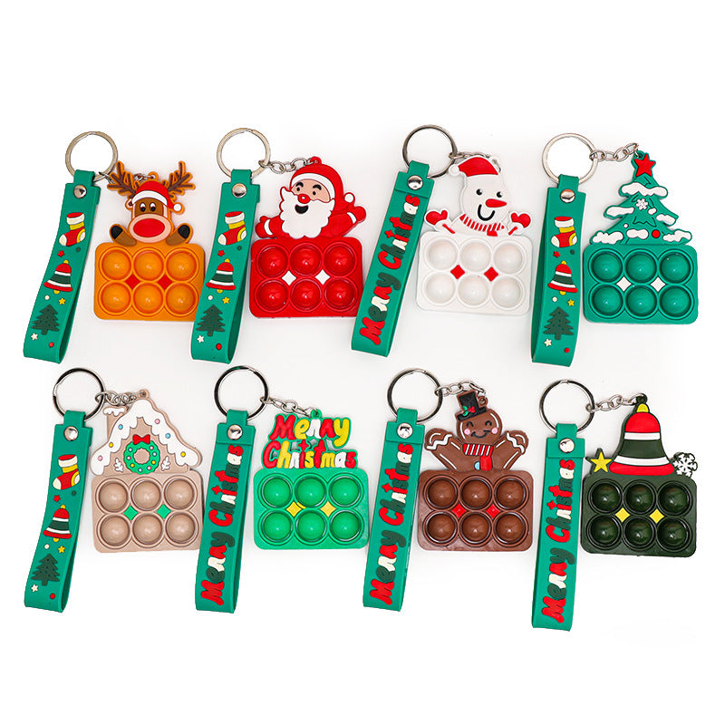 christmas-decompression-finger-bubble-music-key-chain-old-man-soft-rubber-decompression-cartoon-pendant-elk-snowman-tree