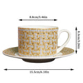 European Style Bone China Coffee Cups and Saucers Set, Porcelain Teacup Set with Spoons for Afternoon Tea, Home & Office Use