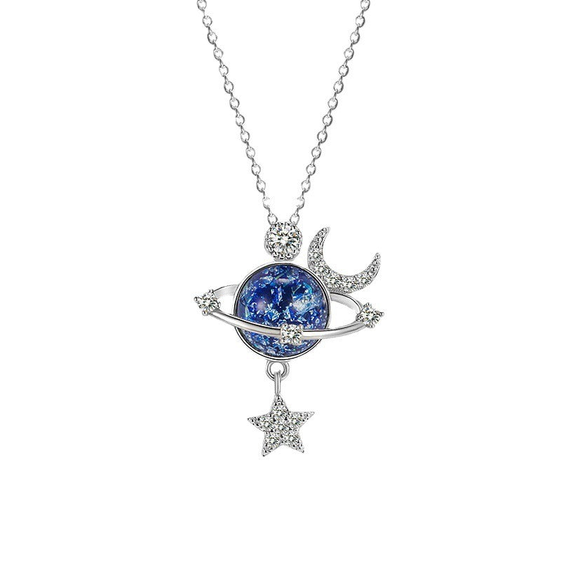 fantasy-universe-planet-necklace-with-small-design-sense-star-moon-set-zirconia-lock-bone-chain-necklace