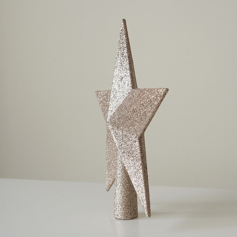 christmas-tree-top-star-decoration-ornament-gold-silver-red-pink-3d-five-pointed-star