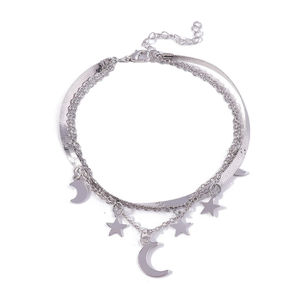 Moon Star Multilayer Feet Chain