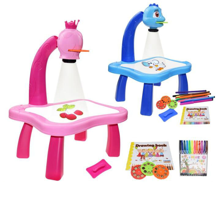 children-led-projector-art-drawing-table-toys-kids-painting-board-desk-arts-crafts-educational-learning-paint-tools-toy-for-girl