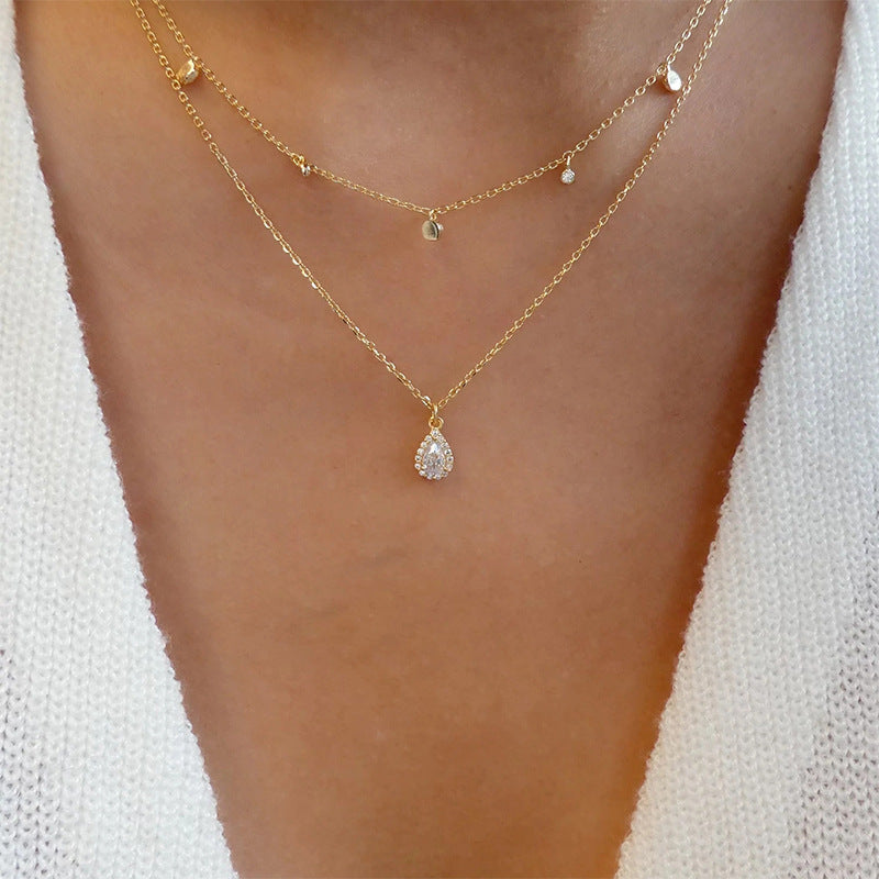 Fashionable and simple adjustable star pendant retro necklace clavicle chain for women