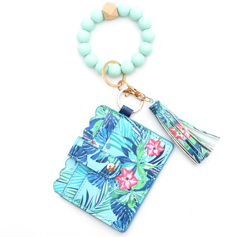 colorful-silicone-bead-bracelet-card-holder-pu-tassel-womens-wallet-keychain-silicone-beaded-bracelet
