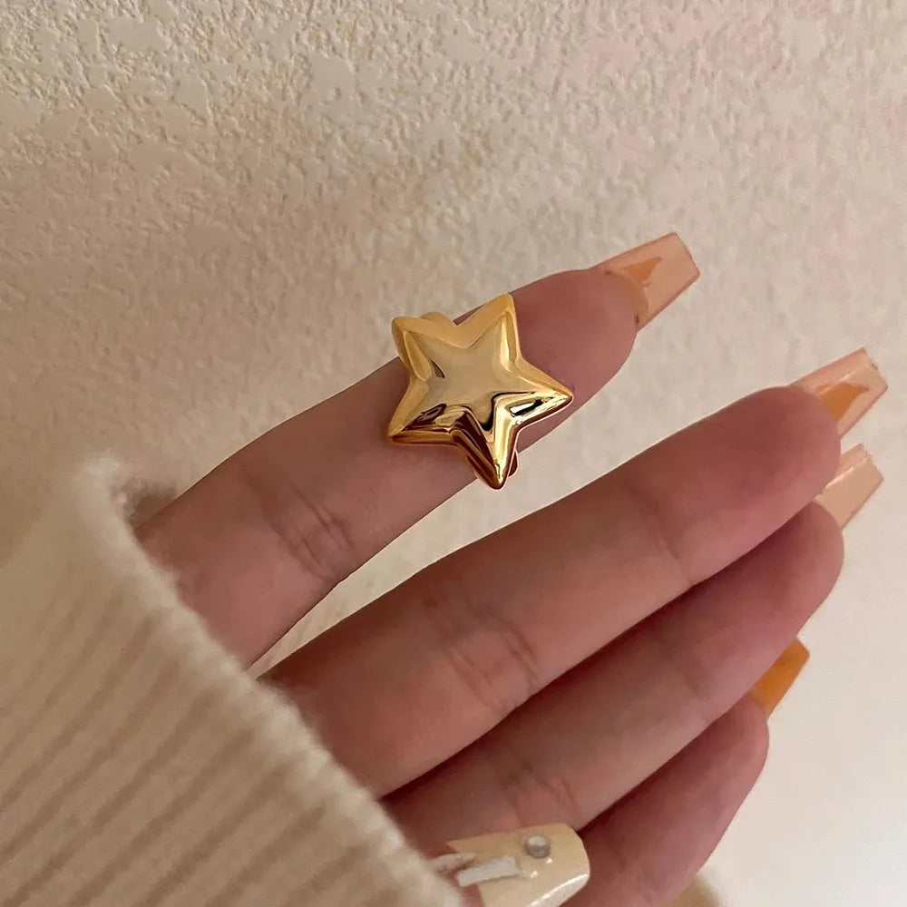 Gold Star Ring – Adjustable Celestial Jewellery Gift for Her