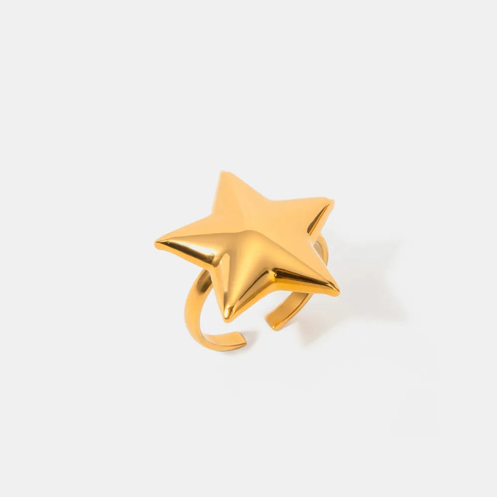 Gold Star Ring – Adjustable Celestial Jewellery Gift for Her