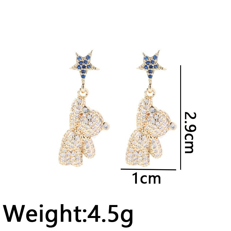 Star & Bear Zirconia Earrings