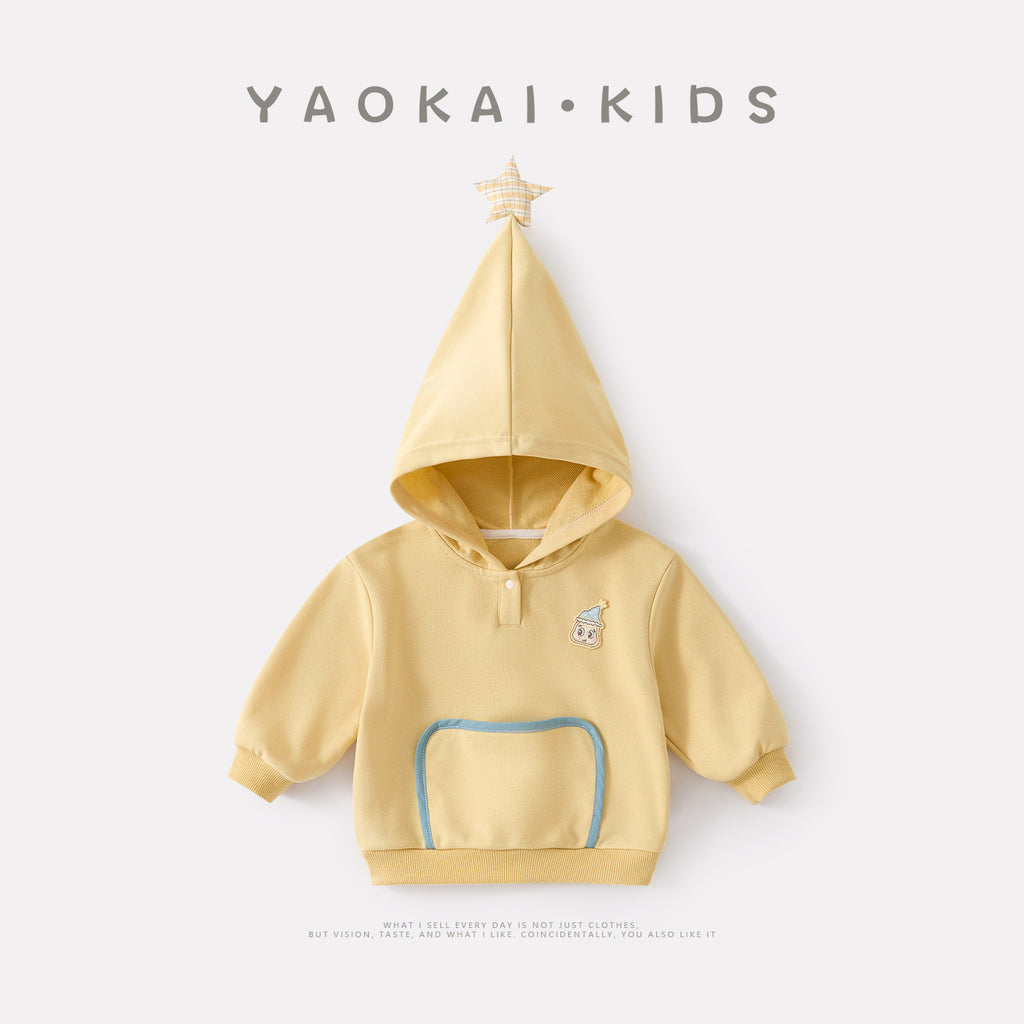 Baby Star Hooded Sweatshirt Casual Loose Cartoon Top for Kids