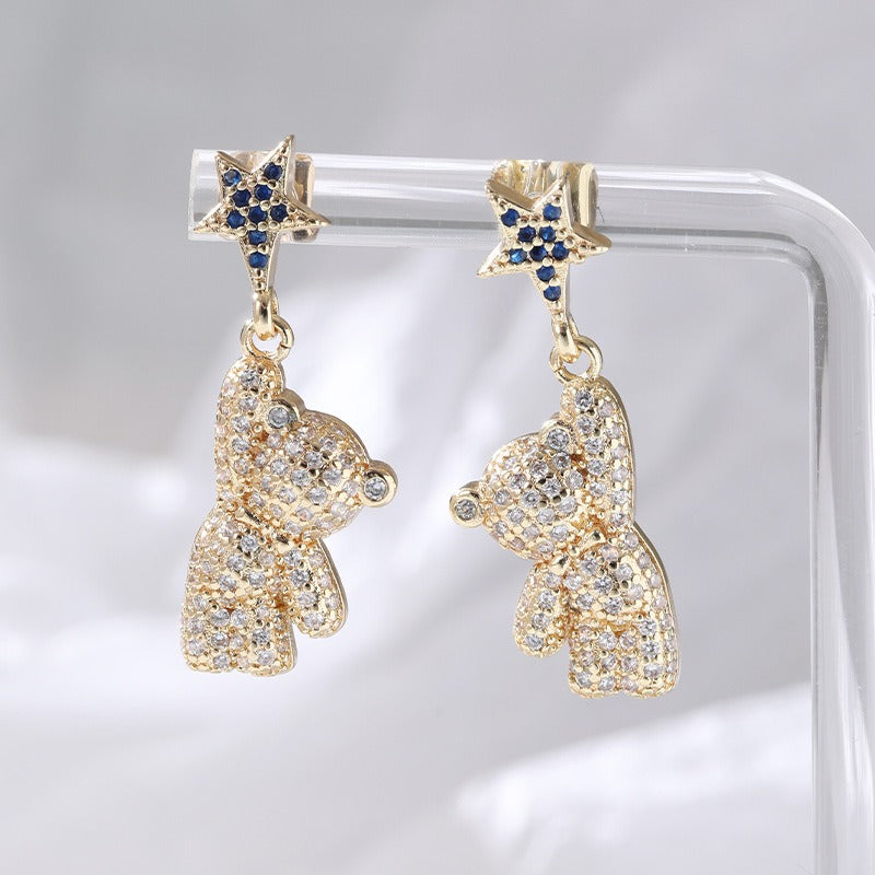 Star & Bear Zirconia Earrings